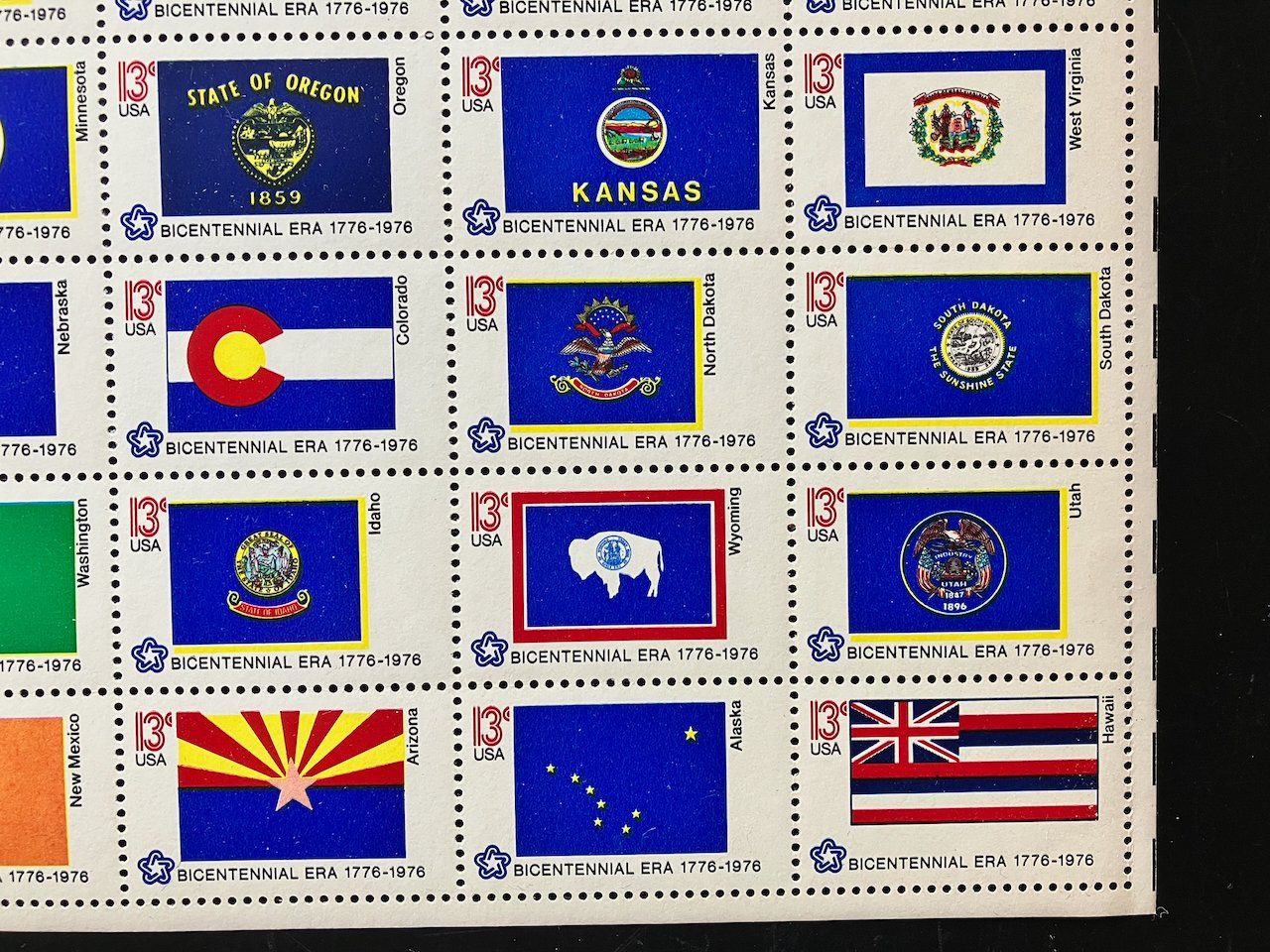 Tutti i francobolli: USA Bogen mit Flaggen 1976 postfrisch – Usato da Nesslau venduto da zueri6 2