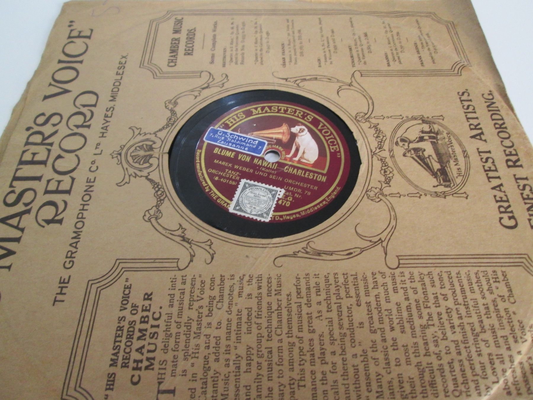 Schallplatten: DISQUES 78 TOURS – Gebraucht aus Lausanne von Leag 9