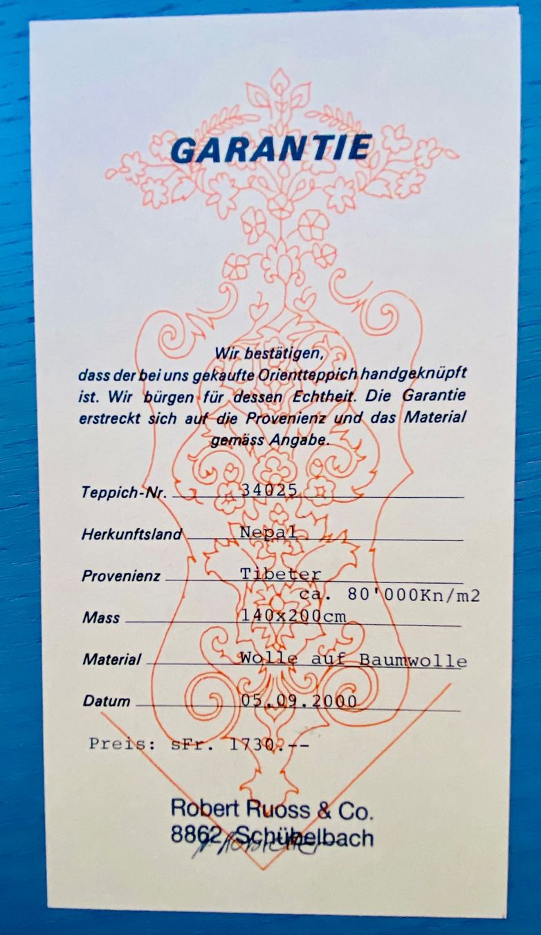 Tappeti: Echter Orientteppich "Nepal Tibeter" 141x210cm – Usato da Reichenburg venduto da Noxima 4