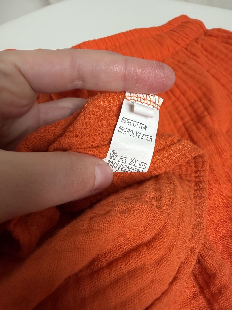 Kleiderpakete: Orange cotton set shirt and shorts – Gebraucht aus Knonau von Grapesvintage 6