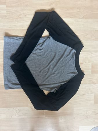 Langarmshirt Grau Schwarz Raglan Grösse S Zustand gut