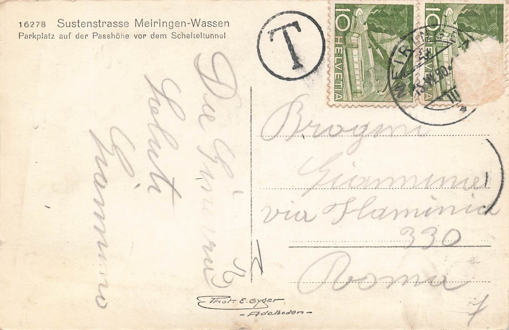 Cartes postales: Gadmen BE Sustenpass Parkplatz mit Autos Postautos Oldtimer – D'occasion à Biasca par Blenio71 1