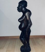 Scultura donna incinta legno arte africana 75 cm