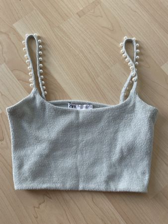 ZARA Top mit Perlen, Grösse S, wie neu!