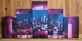 5-teiliges Wandbild New York Skyline