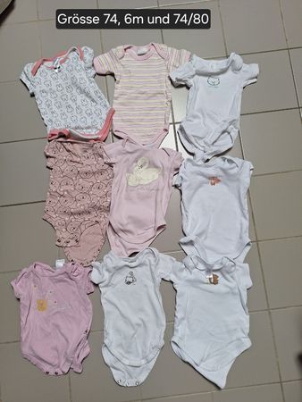 9 kurzarm Bodys 74 bis 74/80