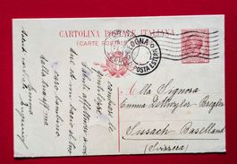 ITALIEN GANZSACHE ITALIA TORINO BOLOGNA SISSACH BASEL 1915