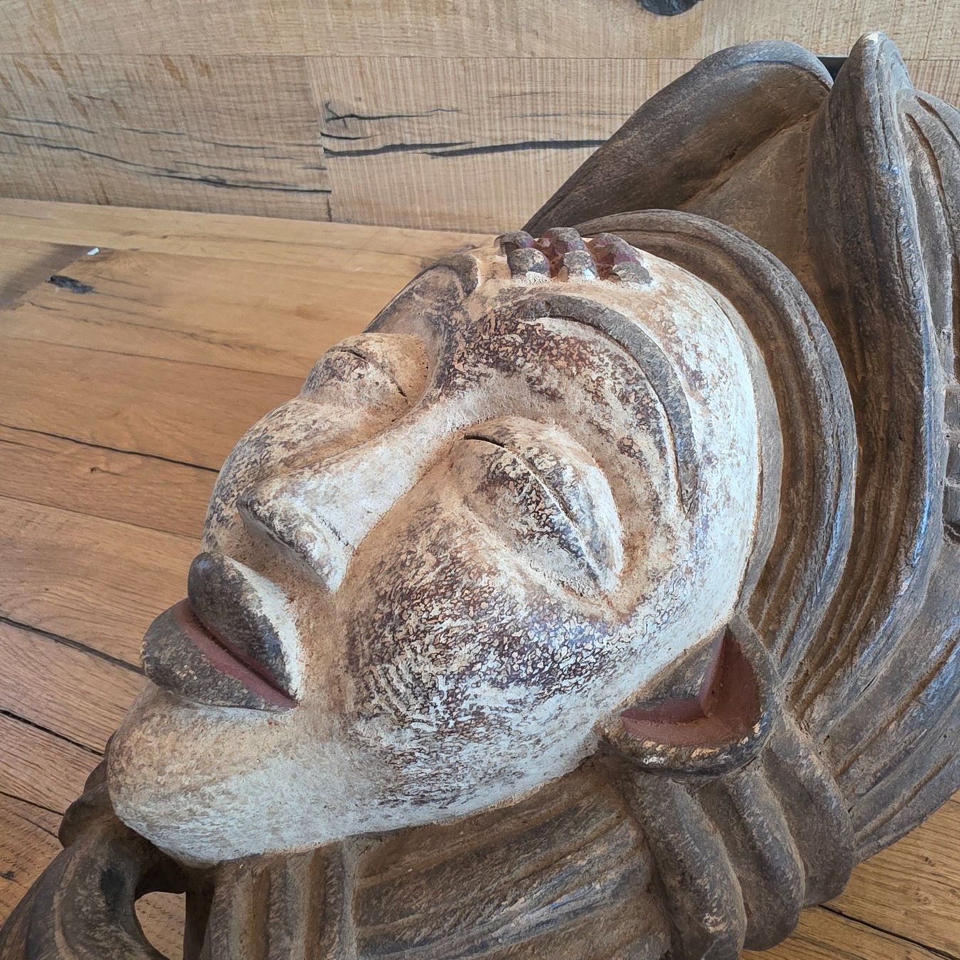 Internationale Kunst: 🐸 HOLZMASKE MUKUDJ MOKOI PUNU MASKE GABUN MASKE AHNENMASKE – Gebraucht aus Môtier (Vully) von Frogs 2