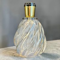 Lampe de table verre torsadé de Murano transparent soufflé