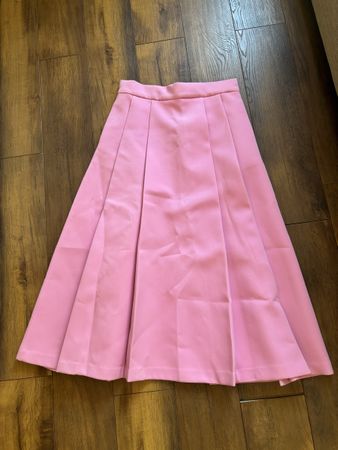 Jupe rose plissée taille haute 