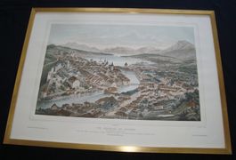 " Vue Générale de Lucerne" sehr gr. Litho par Th. Muller