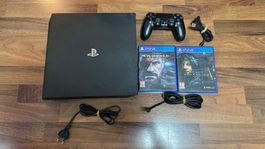 PlayStation 4 Pro Konsole mit 2 Games und Controller!
