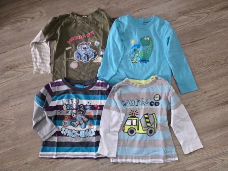 4 Langarmshirts für Jungen in Grösse 98