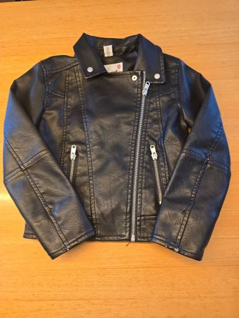 Imitierte Lederjacke für Mädchen Gr. 122