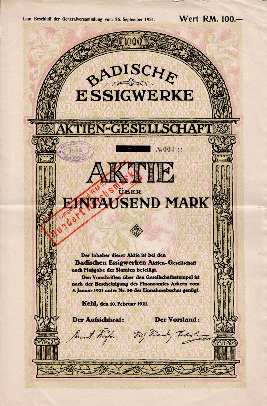 Documenti: Badische Essigwerke AG – Usato da Ittigen venduto da hiwepa