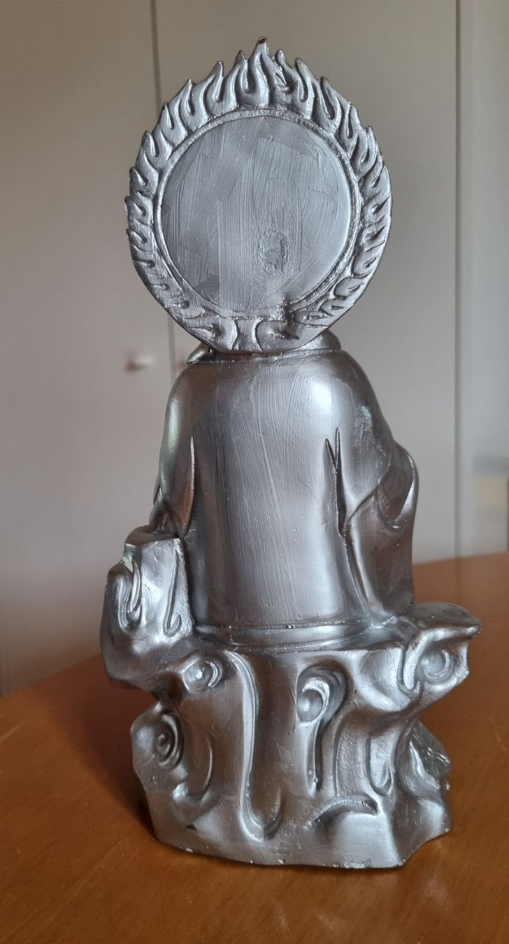 Statuette: Silberne Kwan Yin Buddha Statue – Usato da Eschenz venduto da Bibas1 3