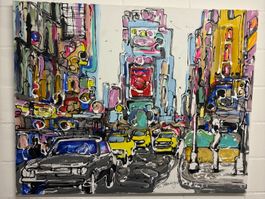Original Gemälde „New York“, signiertes Unikat, Acryl