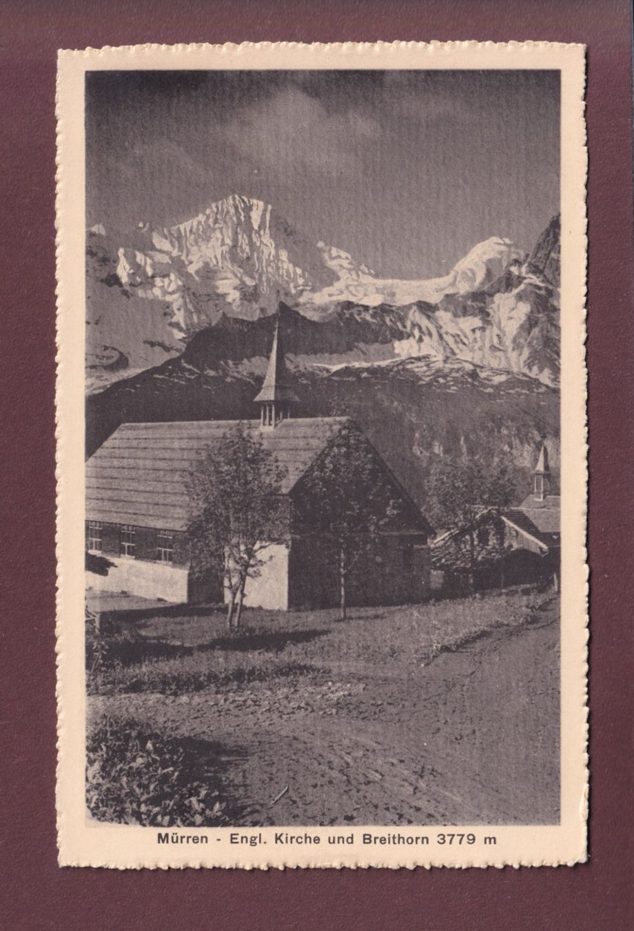 Cartoline postali: MÜRREN - Englische Kirche - Breithorn – Usato da Pully venduto da nicecards