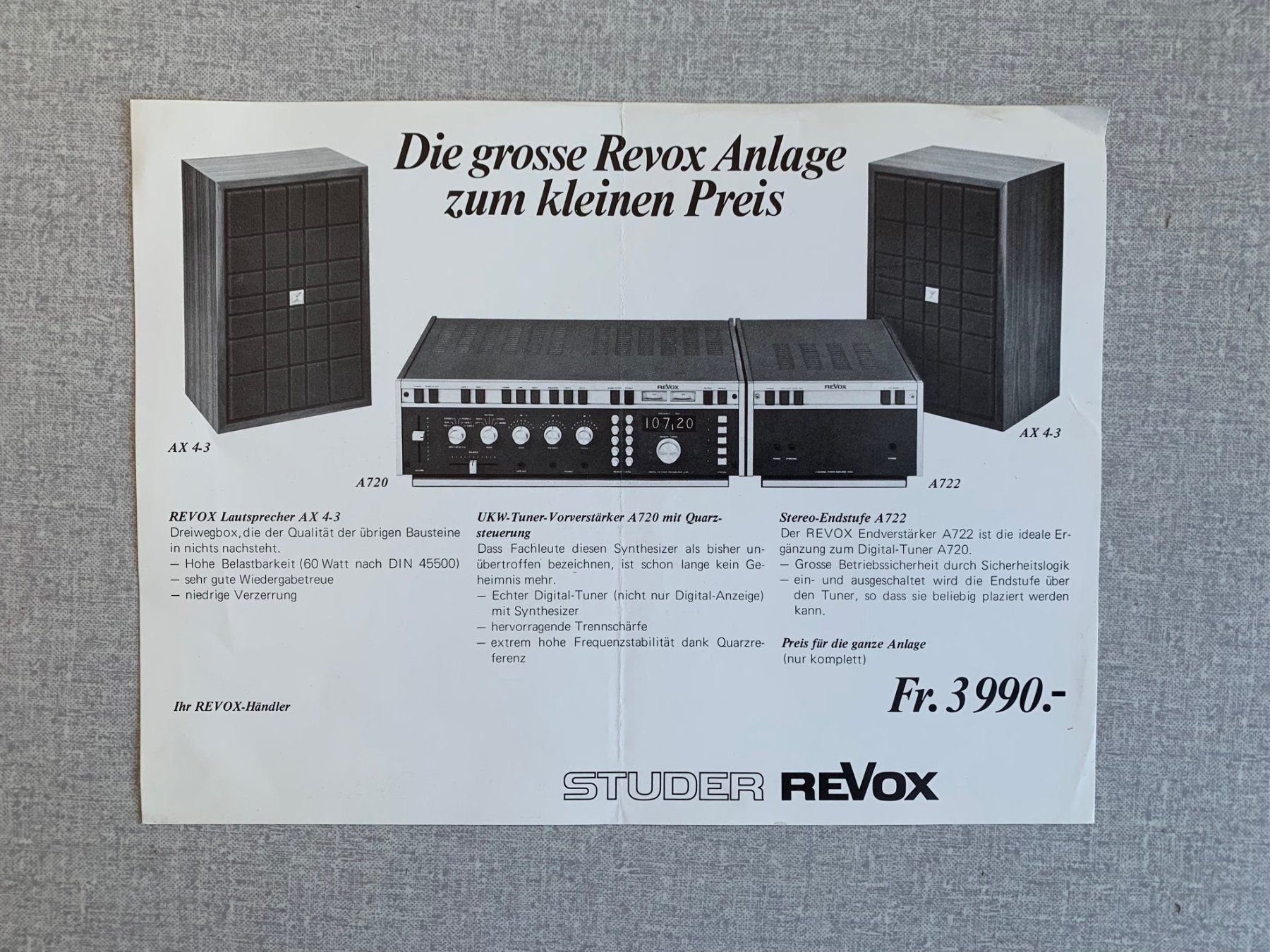 Revox Documenti: ORIGINAL VINTAGE REVOX INFO-MAPPE – Nuovo (secondo la descrizione) da Seuzach venduto da torensu 2