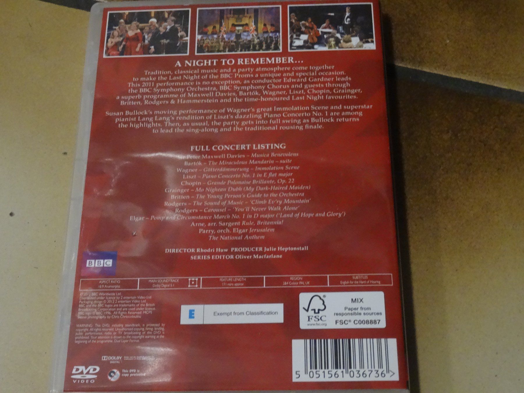 Tutti i DVDs: DVD BBC Proms 2011 The Last Night – Usato da Olten venduto da Disc-Ausverkauf 2