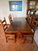 Tavolo fratino in legno di quercia massiccio con 6 sedie