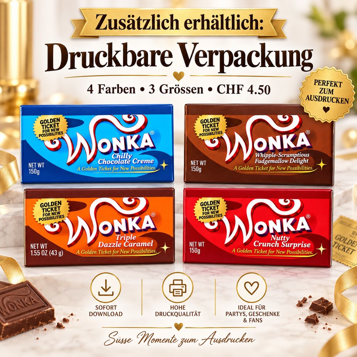 Cibi & Specialità: Willy Wonka GOLDEN TICKET – Usato da Altstätten SG venduto da ChangeMaker 4