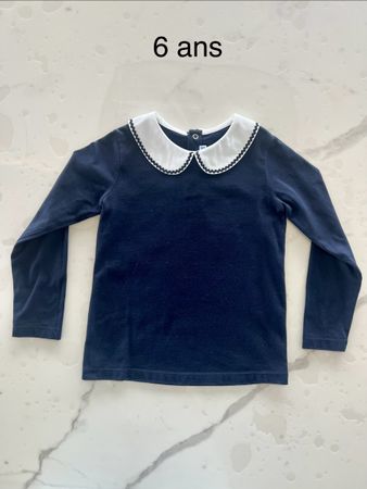 T-shirt/Polo fille bleu marine - 6 ans - 116 - JACADI