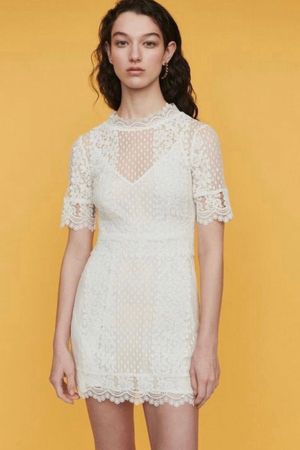 MAJE white lace dress / Spitzenkleid XS/34