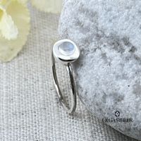 Unikate Silber Ring 925 mit Mondstein Grösse 56