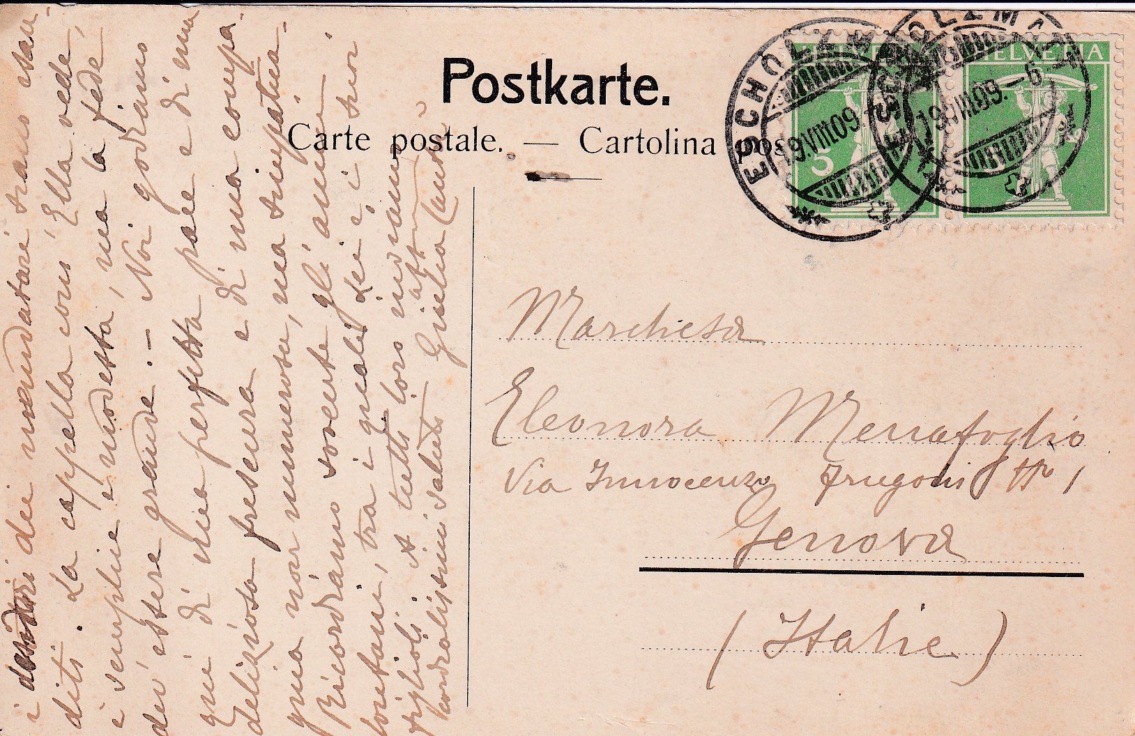 Cartoline postali: Escholzmatt   LU  -   Schwendelberg       um 1909 – Usato da Brig venduto da Valcards54 1