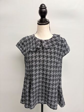 Marc by Marc Jacobs Shirt aus Seide S Hahnentritt blau