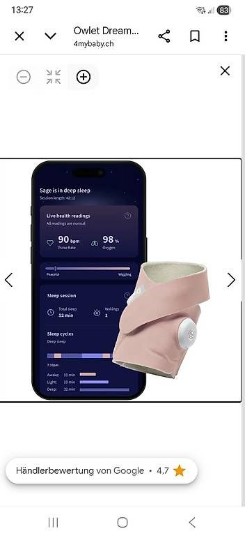 Babyphones: Owlet smart sock  – Gebraucht aus Grabs von den_qk9m
