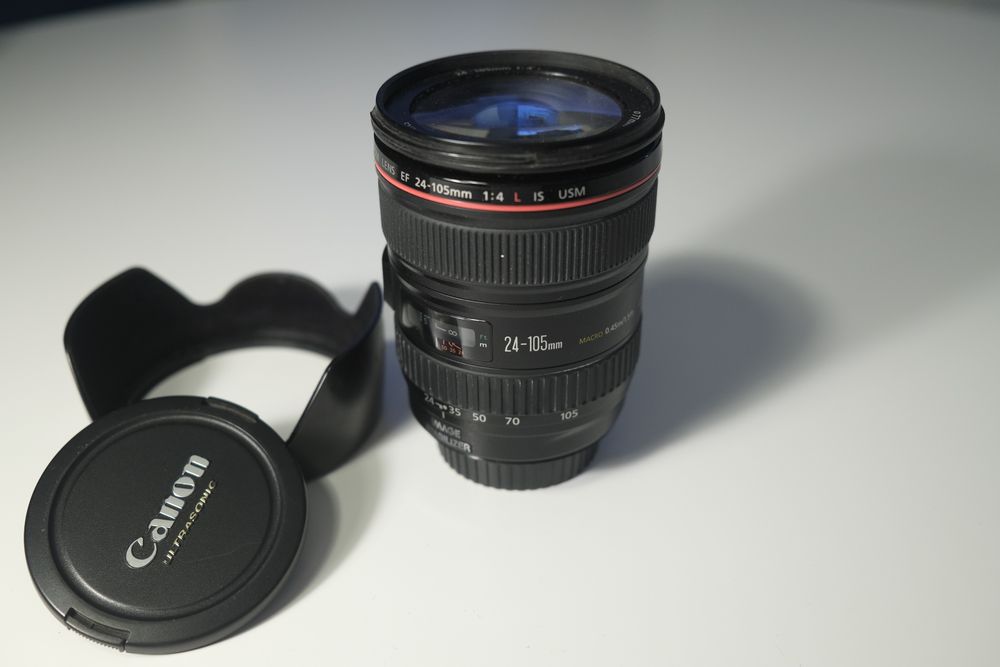 Objectif Canon 24-105mm F/4 L IS USM Occasion – Très Bon état Avec Filtre UV Et Housse