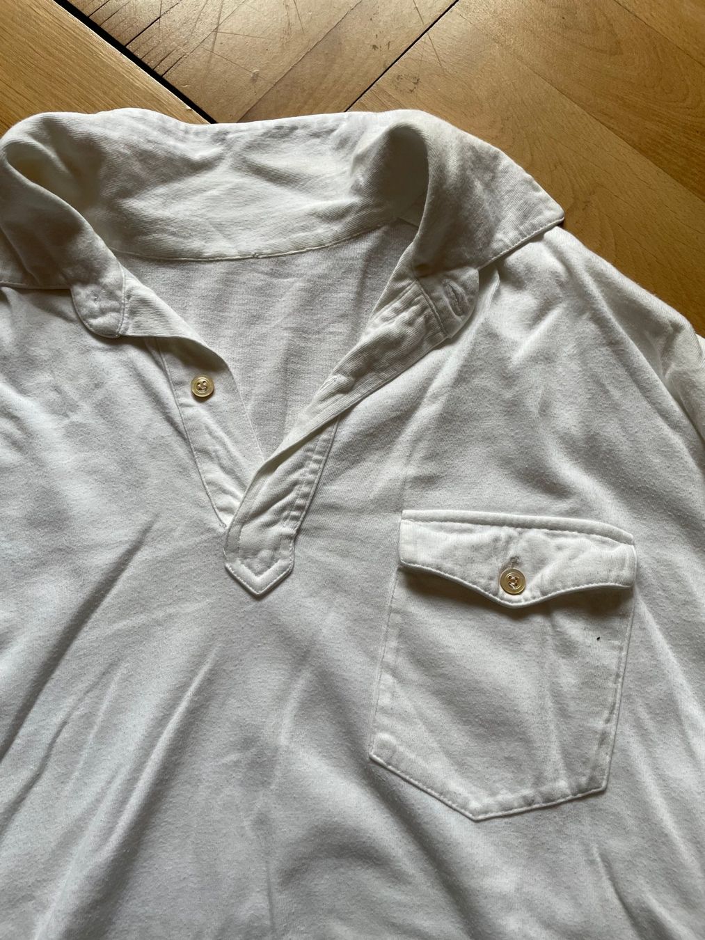 Magliette Polo: Weisses Langarm Shirt Polo – Usato da Zürich venduto da Rollladen 1