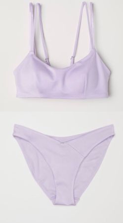 H&M 💜 bikini light Lila NEW! haut 42 et bas 38