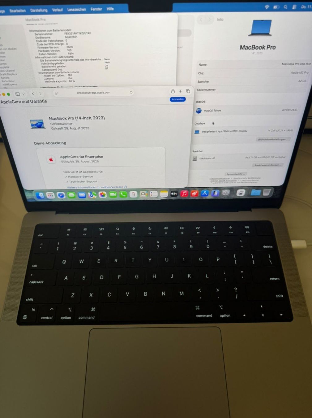 Apple Notebook: MacBook M2 Pro, 14", 32GB RAM, 1TB SSD, 12C CPU, 19C GPU, US – Usato da Forch venduto da MarjanDings 1