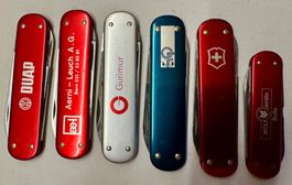 6 KLEINE VICTORINOX SACKMESSER, WERBUNG, GUTER ZUSTAND