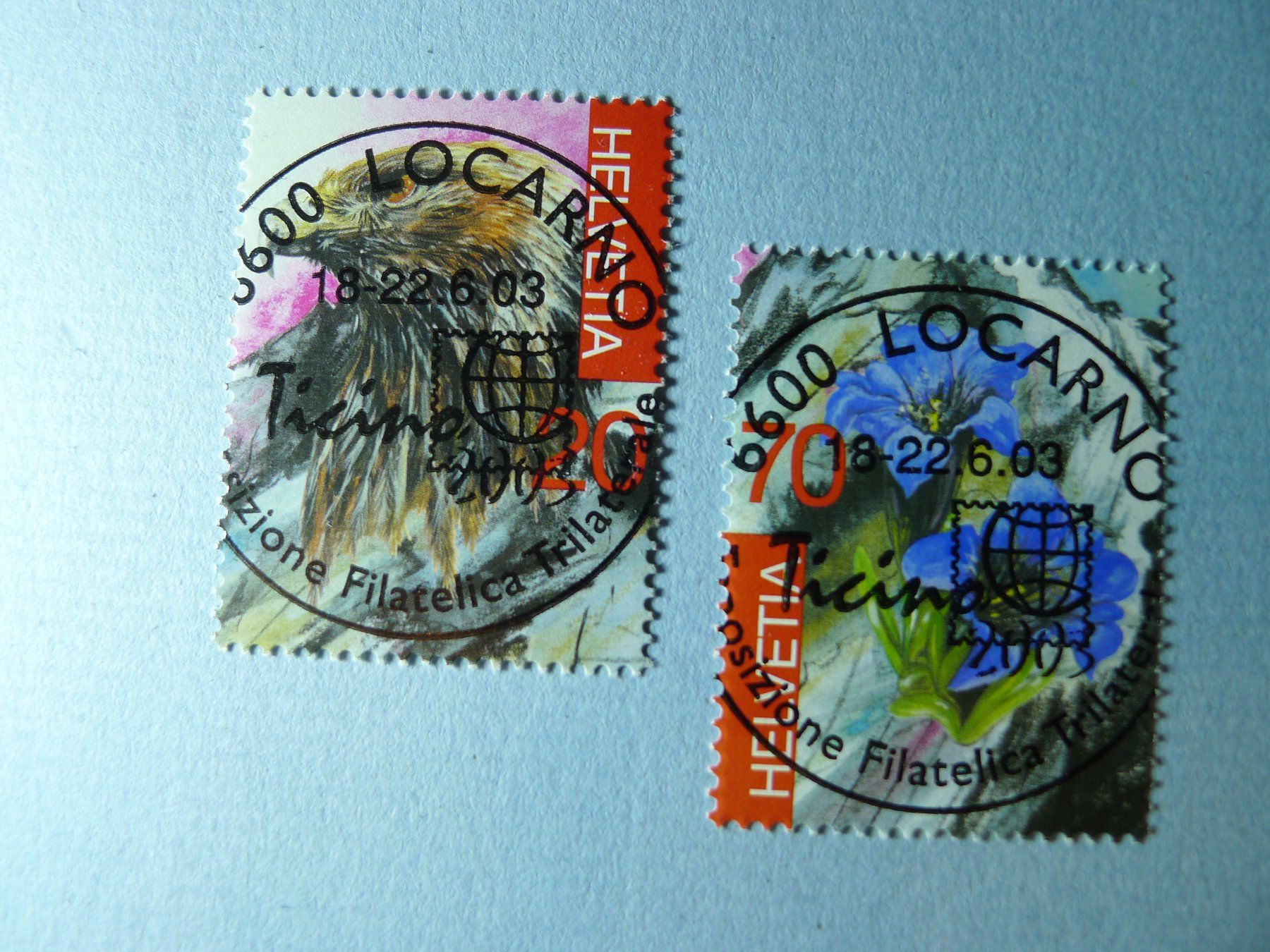 Tutti i francobolli: 2003   Steinadler + Enzian 1085+1086 – Usato da Dagmersellen venduto da sli72
