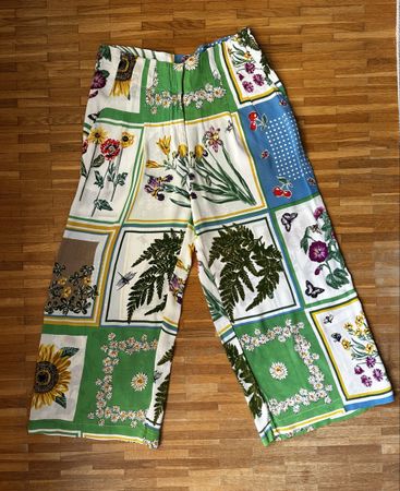 Pantalon 3/4 large Derhy imprimé floral taille L