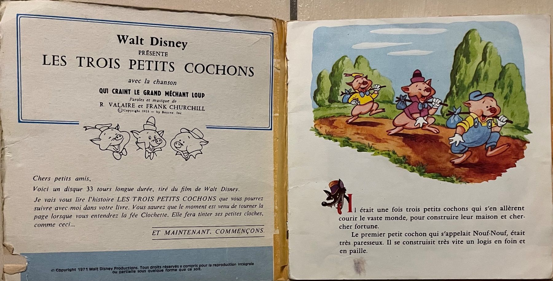 Dischi in vinile: WALT DISNEY - LES TROIS PETITS COCHONS – Usato da Bussigny venduto da vinyl-pas-cher 1