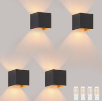 LED Wandleuchte Schwarz/Gold 4er Set Innen/Aussen G9 3000K
