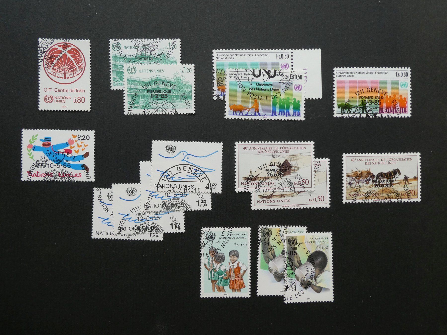 Alle Briefmarken: UNO Genf 1985 ET – Gebraucht aus Sissach von eriluz