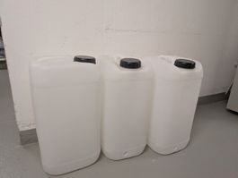 3x Kunststoffkanister weiss 35L mit Deckel ungebraucht