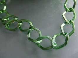 Kette Meterware 13x12mm, hellgrün ..je m