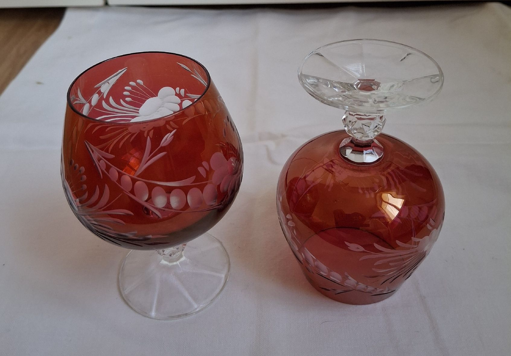 Bicchieri: 2 Cognac Gläser, Rubinrot, Vintage Stil – Usato da Zürich venduto da wildflower26 2