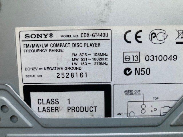 Radio: Sony CDX-GT 440 U – Usato da Rheinfelden venduto da josew 3