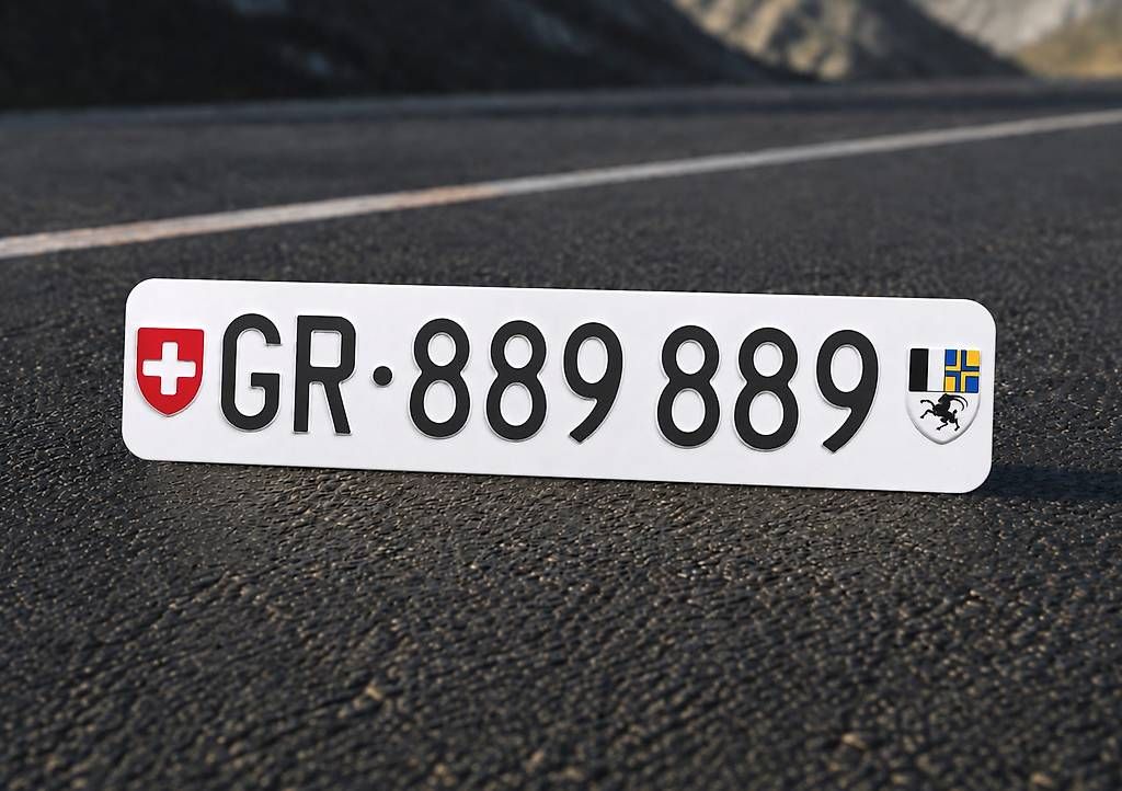 Insegne: GR Autonummer/Kontrollschild – Usato da Chur venduto da autonummer-gr.ch