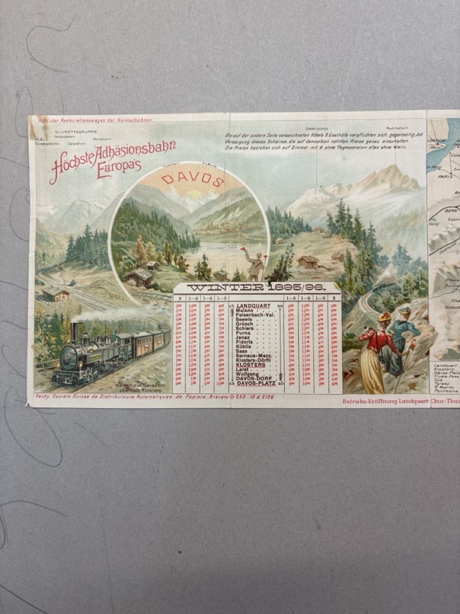Documenti: Original RhB Fahrplan von 1895/96 – Usato da Chur venduto da Diversico2010 1