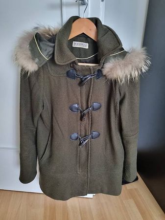 Olive Herbst- / Wintermantel aus Wolle von Kookai, Gr. 34/XS