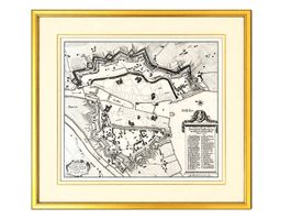 ZÜRICH Stadtplan 1705 Befestigungsplan gerahmt (VOGEL)